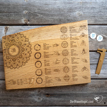 Laden Sie das Bild in den Galerie-Viewer, Chakra Board mit Hasta Mudras, 7 Ckakren, 5 Elemente | Der Blaue Vogel | Perlenbretter & Malas