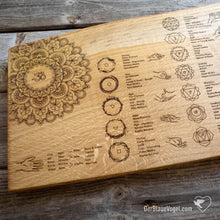 Laden Sie das Bild in den Galerie-Viewer, Chakra Board mit Hasta Mudras, 7 Ckakren, 5 Elemente | Der Blaue Vogel | Perlenbretter & Malas